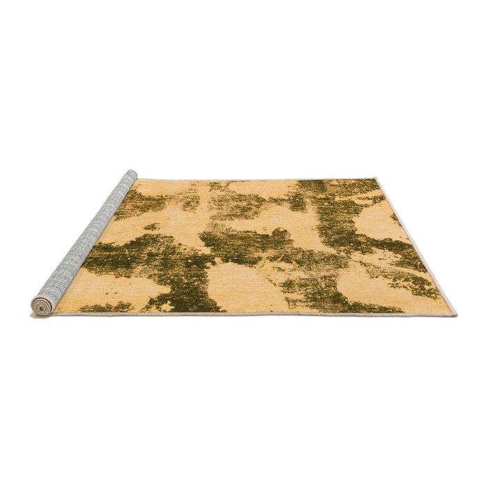 Sideview of Machine Washable Abstract Orange Modern Area Rugs, wshabs995org