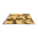 Sideview of Machine Washable Abstract Orange Modern Area Rugs, wshabs995org