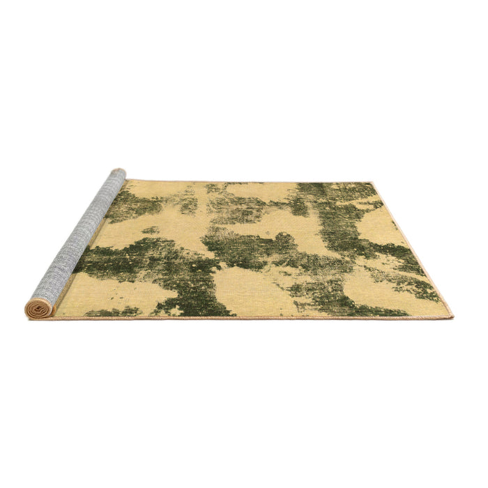Sideview of Machine Washable Abstract Brown Modern Rug, wshabs995brn