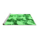 Sideview of Machine Washable Abstract Green Modern Area Rugs, wshabs995grn