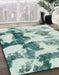 Machine Washable Abstract Magic Mint Green Rug in a Family Room, wshabs995