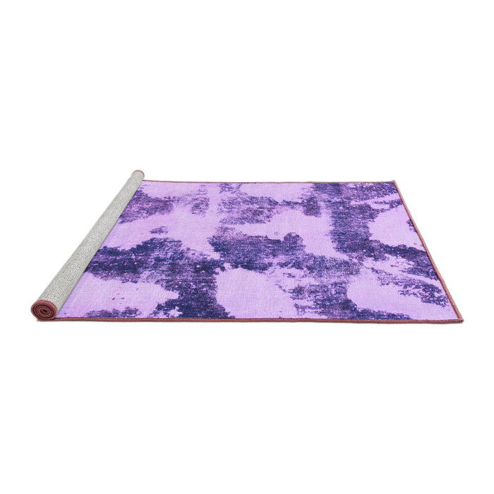 Sideview of Machine Washable Abstract Purple Modern Area Rugs, wshabs995pur