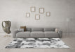 Machine Washable Abstract Gray Modern Rug in a Living Room,, wshabs995gry