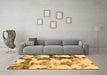 Machine Washable Abstract Orange Modern Area Rugs in a Living Room, wshabs995org