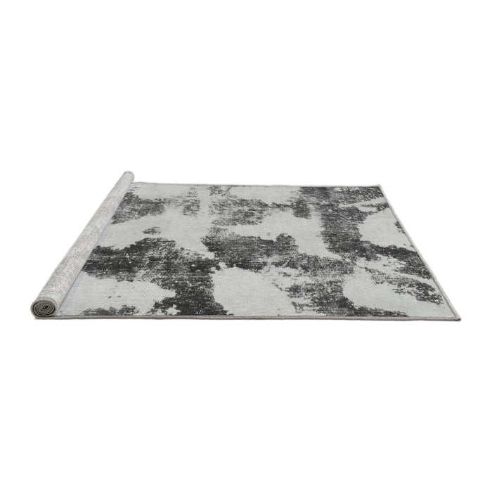 Sideview of Machine Washable Abstract Gray Modern Rug, wshabs995gry