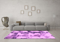 Machine Washable Abstract Pink Modern Rug, wshabs995pnk