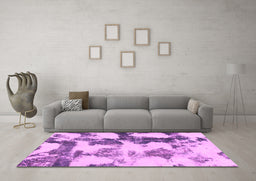 Machine Washable Abstract Pink Modern Rug in a Living Room, wshabs995pnk