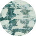 Round Abstract Mint Green Modern Rug, abs995