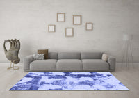 Machine Washable Abstract Blue Modern Rug, wshabs995blu