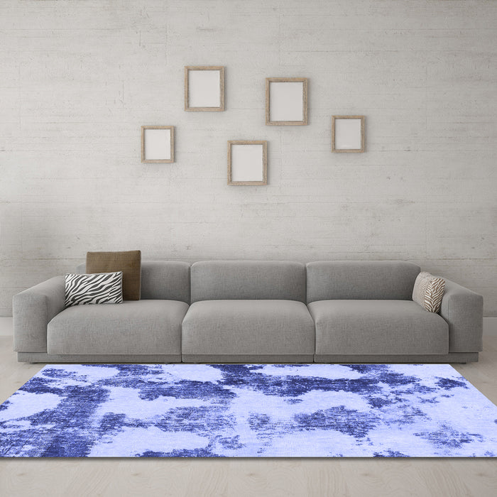 Machine Washable Abstract Blue Modern Rug in a Living Room, wshabs995blu