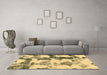 Machine Washable Abstract Brown Modern Rug in a Living Room,, wshabs995brn