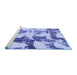 Sideview of Machine Washable Abstract Blue Modern Rug, wshabs995blu