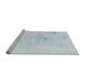 Sideview of Machine Washable Abstract Pastel Blue Rug, wshabs996
