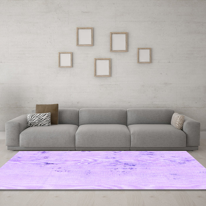 Machine Washable Abstract Purple Modern Area Rugs in a Living Room, wshabs996pur
