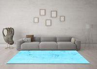 Machine Washable Abstract Light Blue Modern Rug, wshabs996lblu