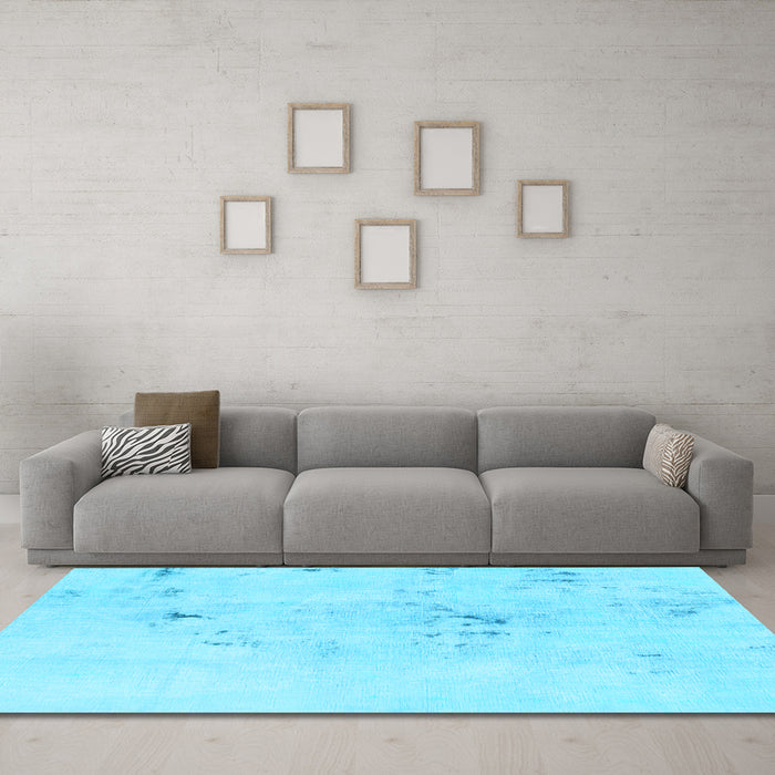 Machine Washable Abstract Light Blue Modern Rug in a Living Room, wshabs996lblu