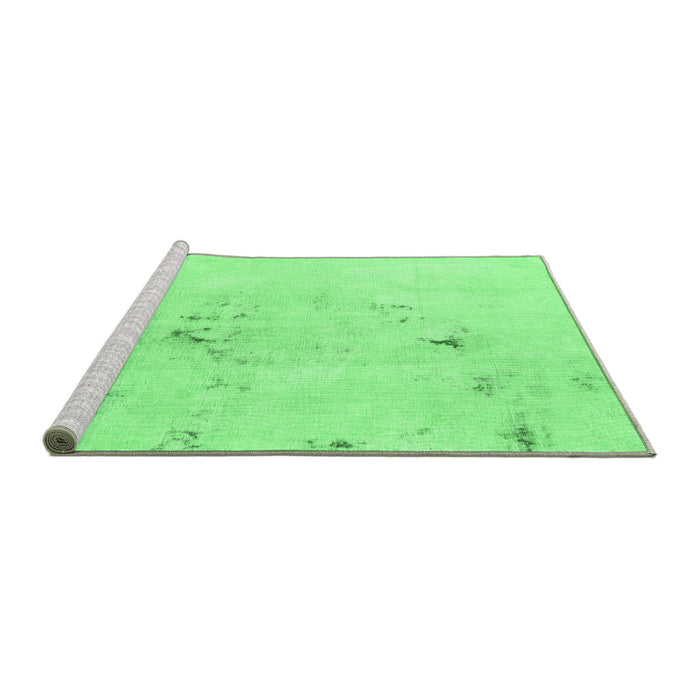 Sideview of Machine Washable Abstract Emerald Green Modern Area Rugs, wshabs996emgrn