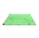 Sideview of Machine Washable Abstract Emerald Green Modern Area Rugs, wshabs996emgrn