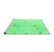 Sideview of Machine Washable Abstract Green Modern Area Rugs, wshabs996grn