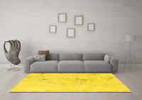 Machine Washable Abstract Yellow Modern Rug, wshabs996yw