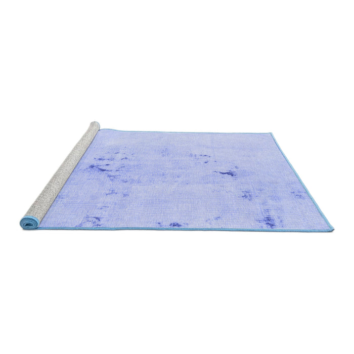 Sideview of Machine Washable Abstract Blue Modern Rug, wshabs996blu