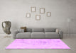 Machine Washable Abstract Pink Modern Rug in a Living Room, wshabs996pnk