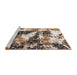 Sideview of Machine Washable Abstract Brown Rug, wshabs997