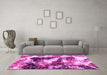 Machine Washable Abstract Pink Modern Rug in a Living Room, wshabs997pnk