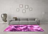 Machine Washable Abstract Pink Modern Rug, wshabs997pnk