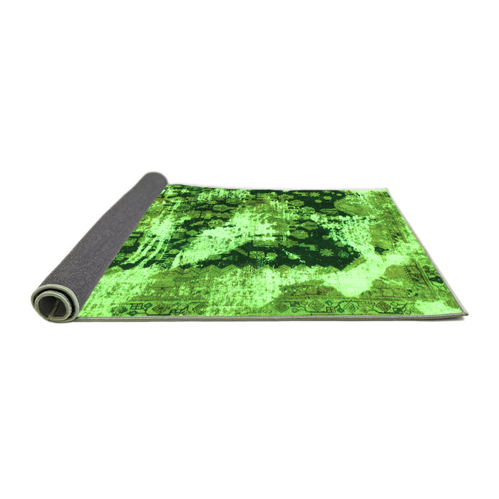 Sideview of Abstract Green Modern Rug, abs997grn