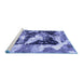 Sideview of Machine Washable Abstract Blue Modern Rug, wshabs997blu