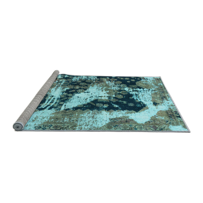 Sideview of Machine Washable Abstract Light Blue Modern Rug, wshabs997lblu