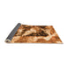 Sideview of Abstract Orange Modern Rug, abs997org