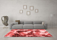 Machine Washable Abstract Red Modern Rug, wshabs997red