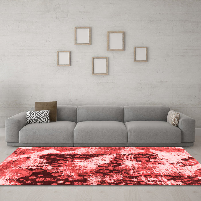 Modern Red Washable Rugs