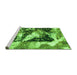 Sideview of Machine Washable Abstract Green Modern Area Rugs, wshabs997grn