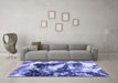 Machine Washable Abstract Blue Modern Rug in a Living Room, wshabs997blu