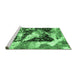 Sideview of Machine Washable Abstract Emerald Green Modern Area Rugs, wshabs997emgrn