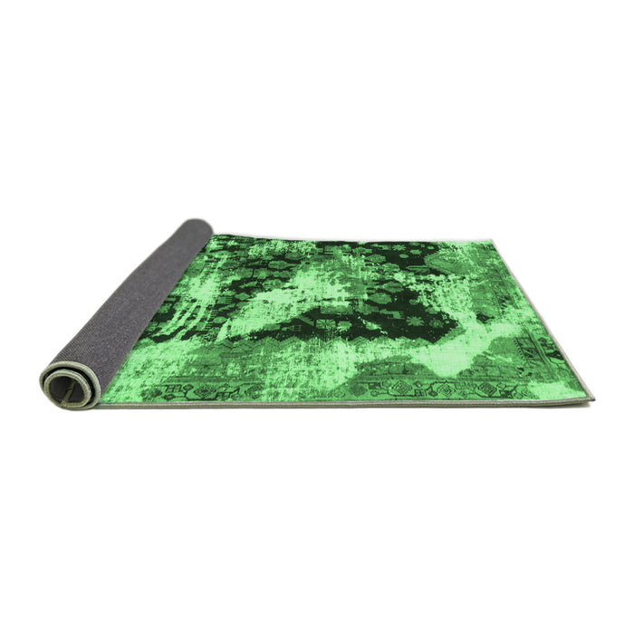 Sideview of Abstract Emerald Green Modern Rug, abs997emgrn