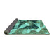 Sideview of Abstract Turquoise Modern Rug, abs997turq