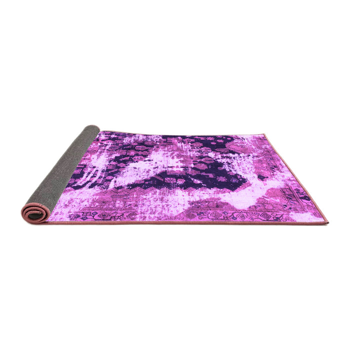 Sideview of Abstract Purple Modern Rug, abs997pur