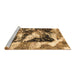 Sideview of Machine Washable Abstract Brown Modern Rug, wshabs997brn