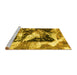 Sideview of Machine Washable Abstract Yellow Modern Rug, wshabs997yw