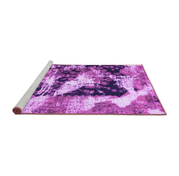 Sideview of Machine Washable Abstract Purple Modern Area Rugs, wshabs997pur