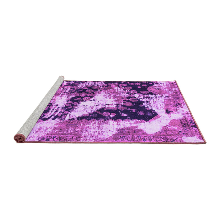 Sideview of Machine Washable Abstract Purple Modern Area Rugs, wshabs997pur