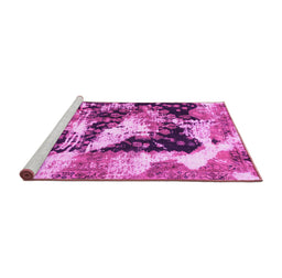 Sideview of Machine Washable Abstract Pink Modern Rug, wshabs997pnk