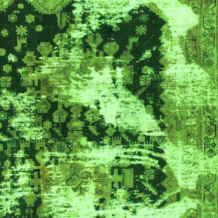 Machine Washable Abstract Green Modern Area Rugs, wshabs997grn