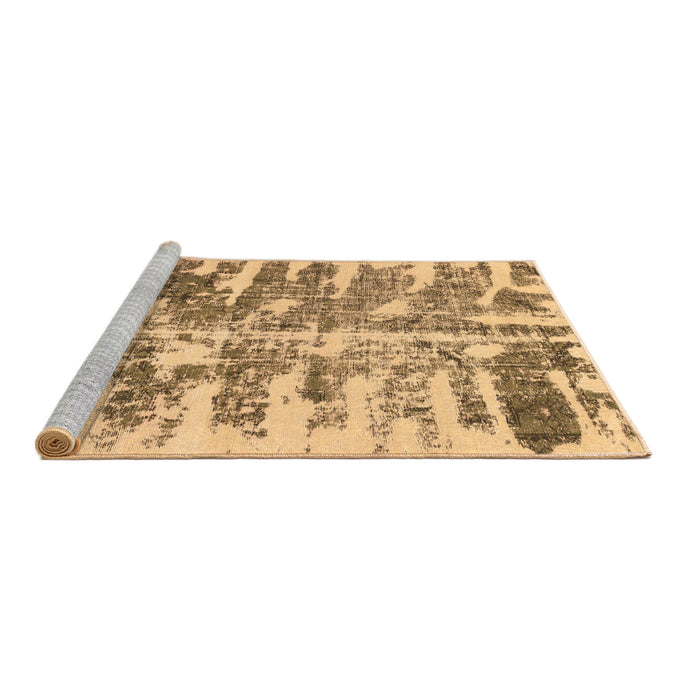 Sideview of Machine Washable Abstract Brown Modern Rug, wshabs998brn