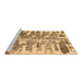 Sideview of Machine Washable Abstract Brown Modern Rug, wshabs998brn