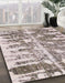 Machine Washable Abstract Mauve Taupe Purple Rug in a Family Room, wshabs998